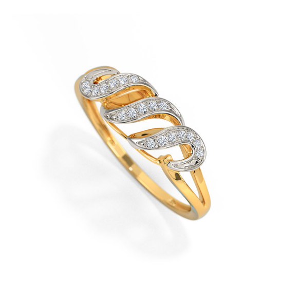 18K Gold Interwind Shimmer Diamond Ring