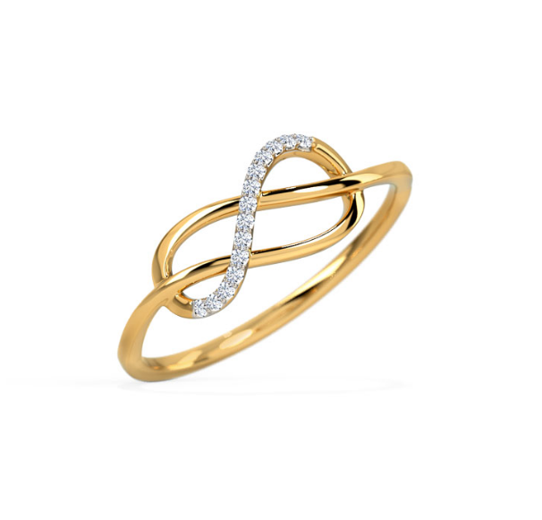 14K Gold Alley Twine Infinity Diamond Ring