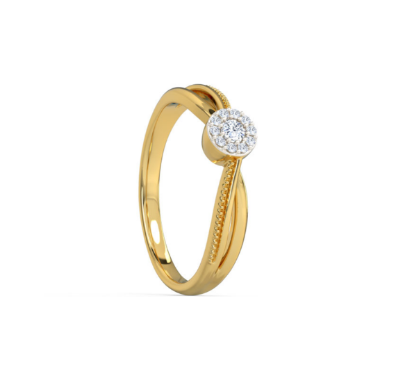 Gold ring with a diamond on a white background, lab grown diamond in hyderabad