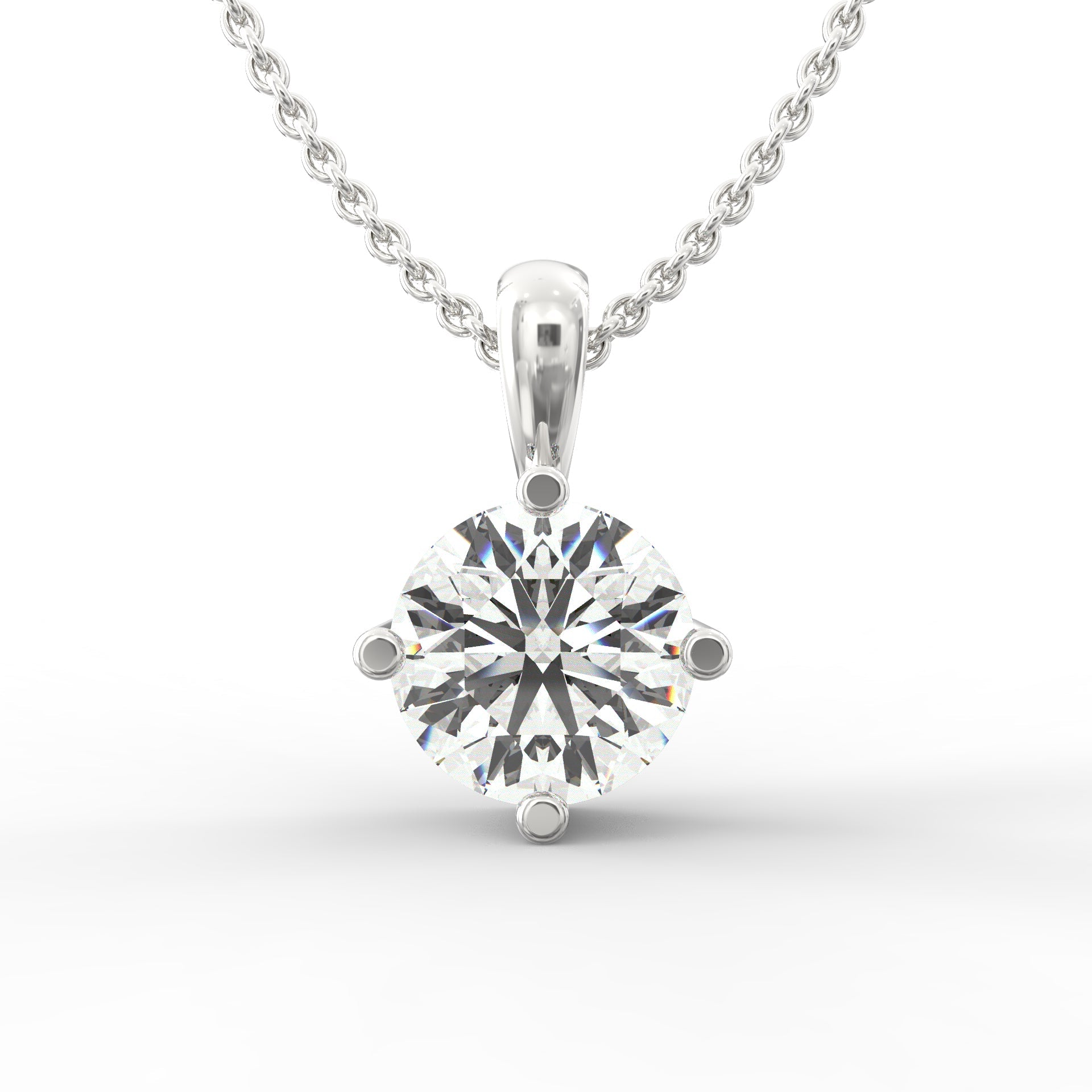 Classic 0.5 Carat Solitaire Diamond Pendant with Subtle Gold Accent