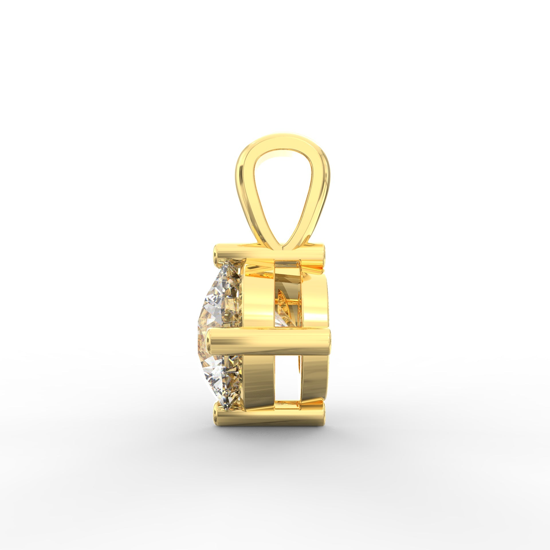 Classic 0.5 Carat Solitaire Diamond Pendant with Subtle Gold Accent