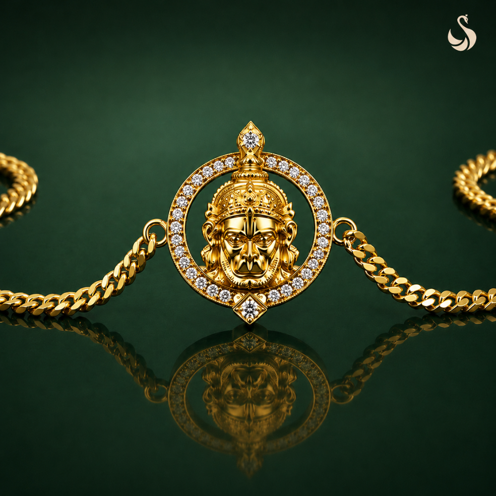 Hanuman Diamond Rakhi (SILVER)