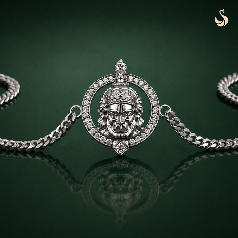 Hanuman Diamond Rakhi (SILVER)