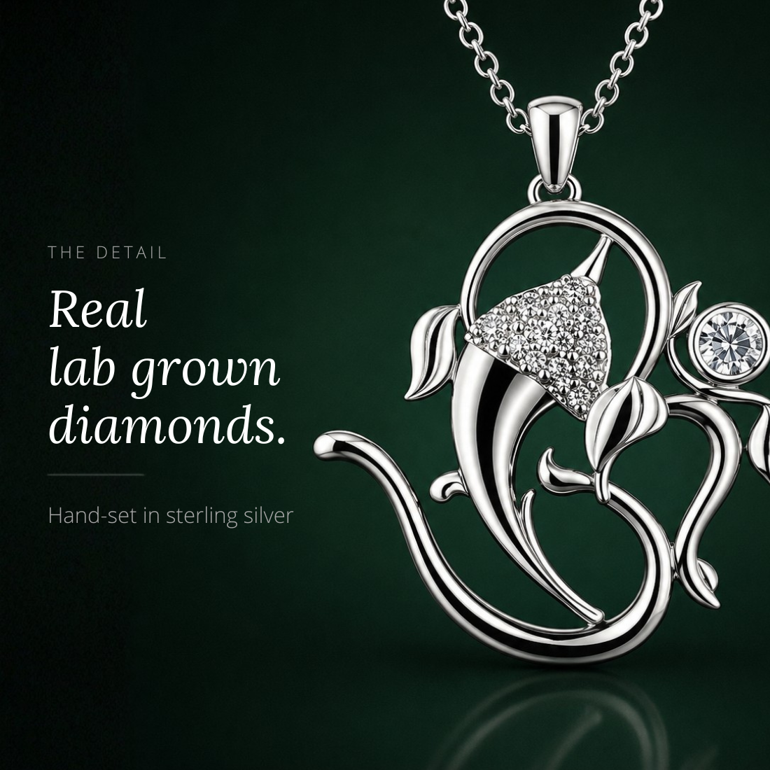Ganesha Diamond Rakhi (SILVER)