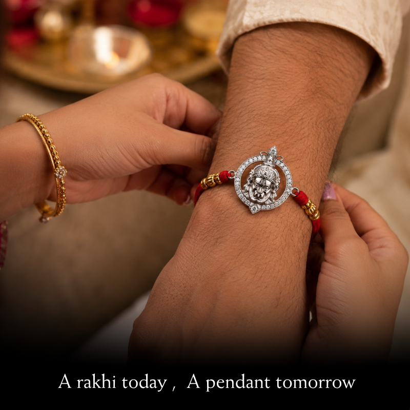 Hanuman Diamond Rakhi (SILVER)