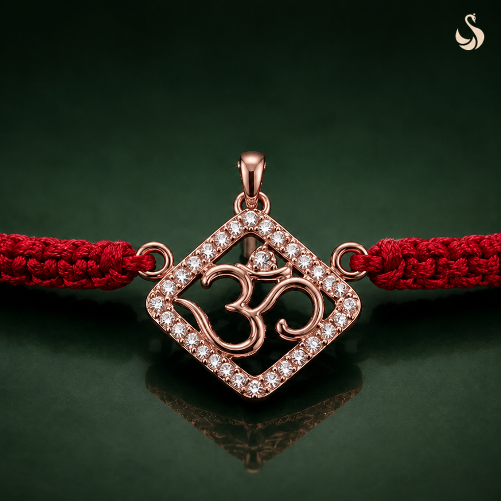 Om Diamond Rakhi (SILVER)
