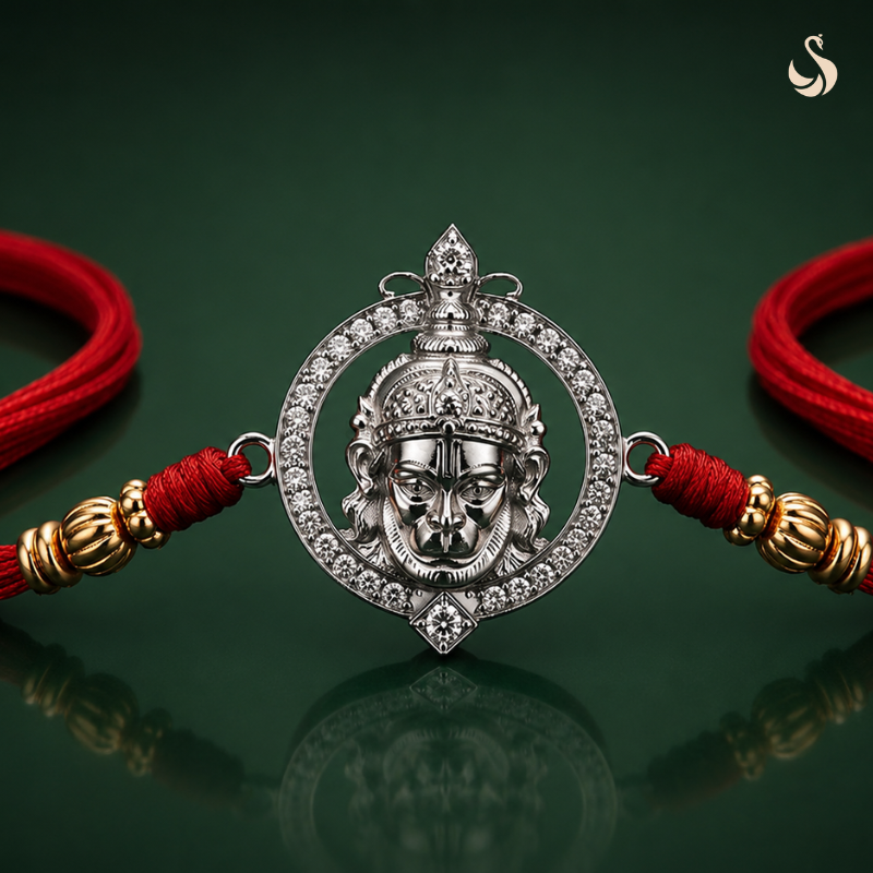 Hanuman Diamond Rakhi (SILVER)