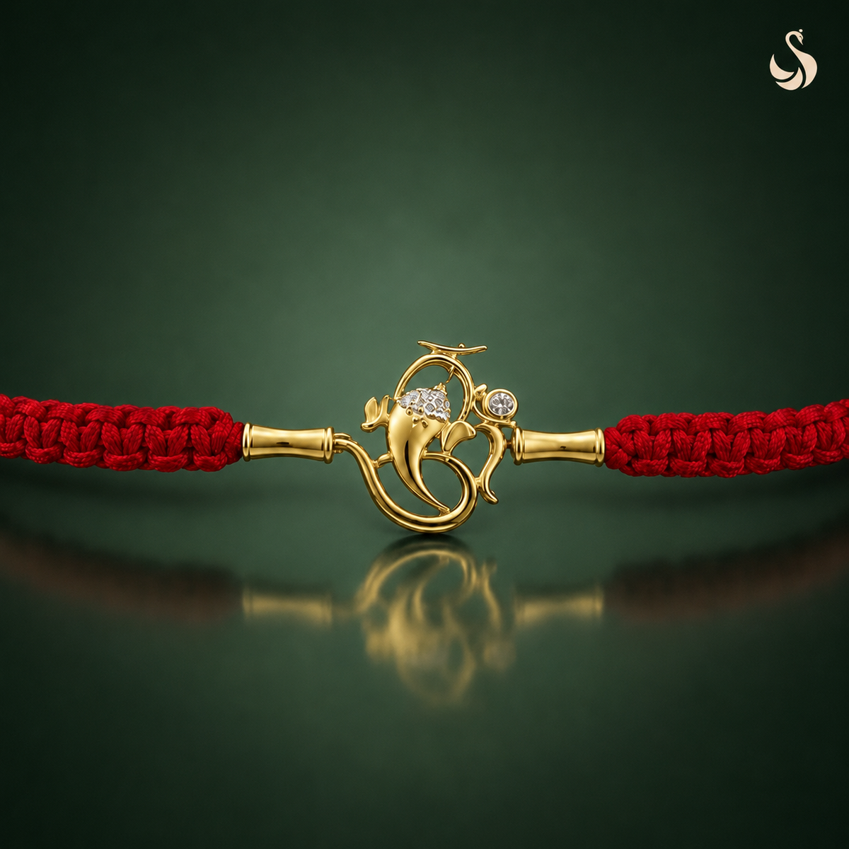 Ganesha Diamond Rakhi (SILVER)