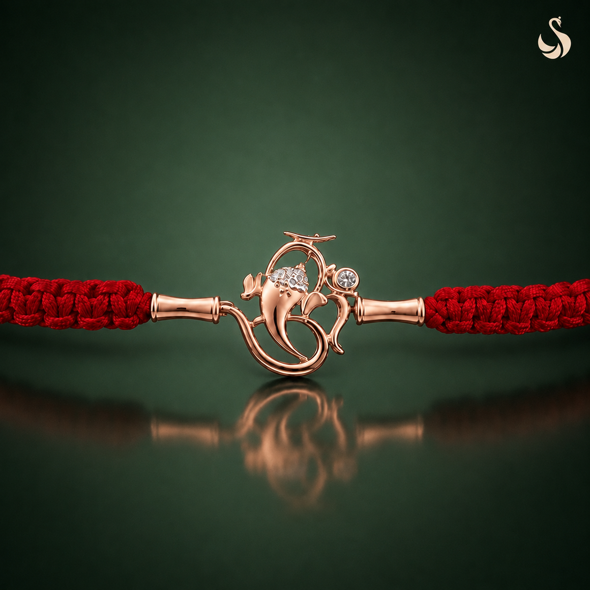 Ganesha Diamond Rakhi (SILVER)