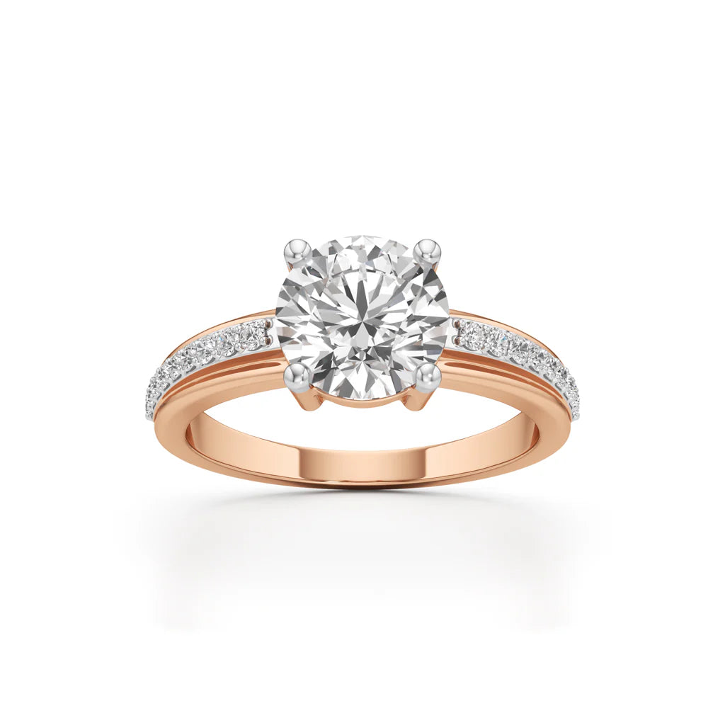 Echelon Solitaire Diamond Ring