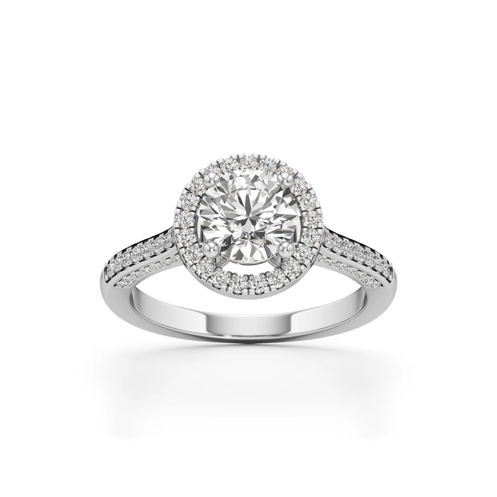 Halo Engagement Ring with Brightband