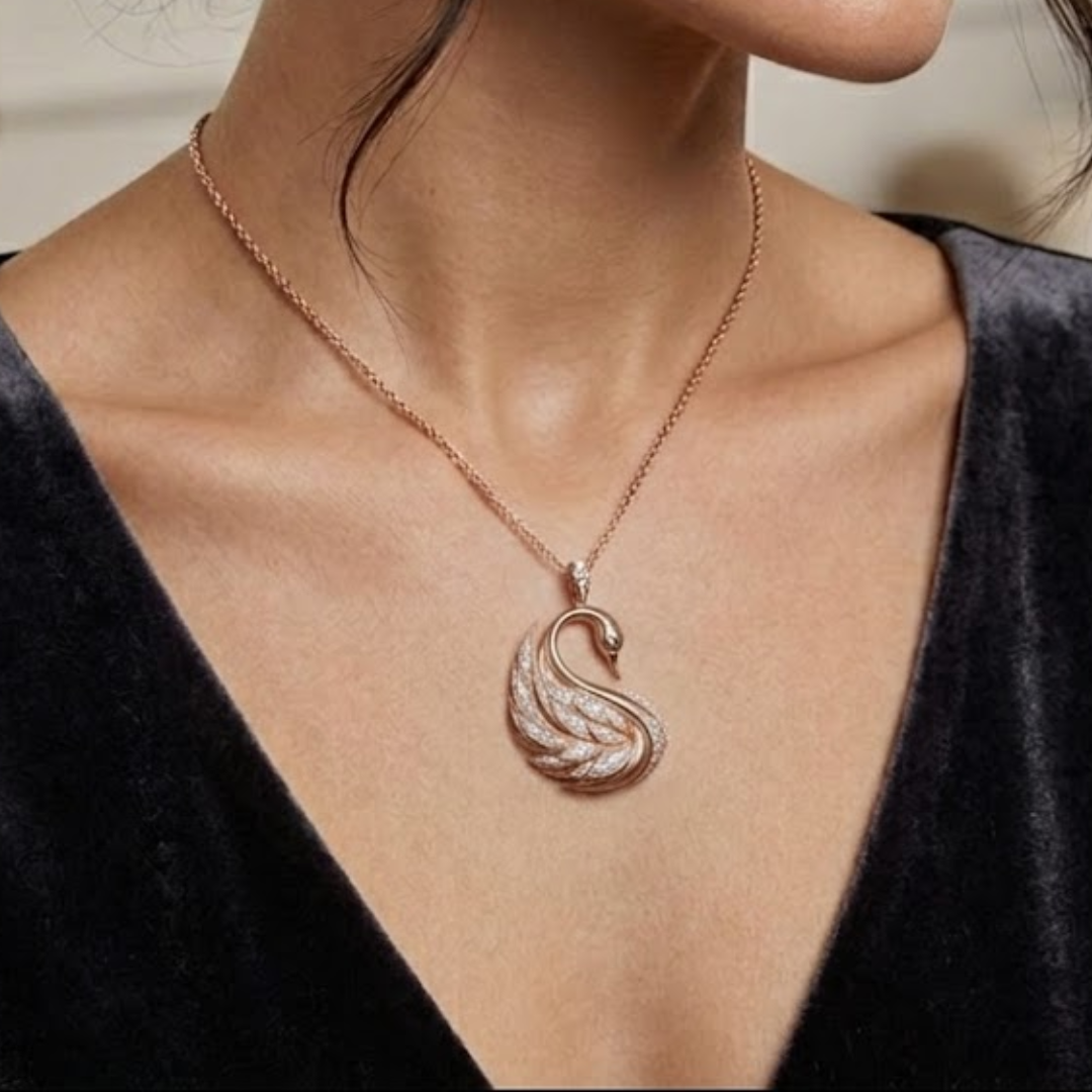Swan Pendant with Chain