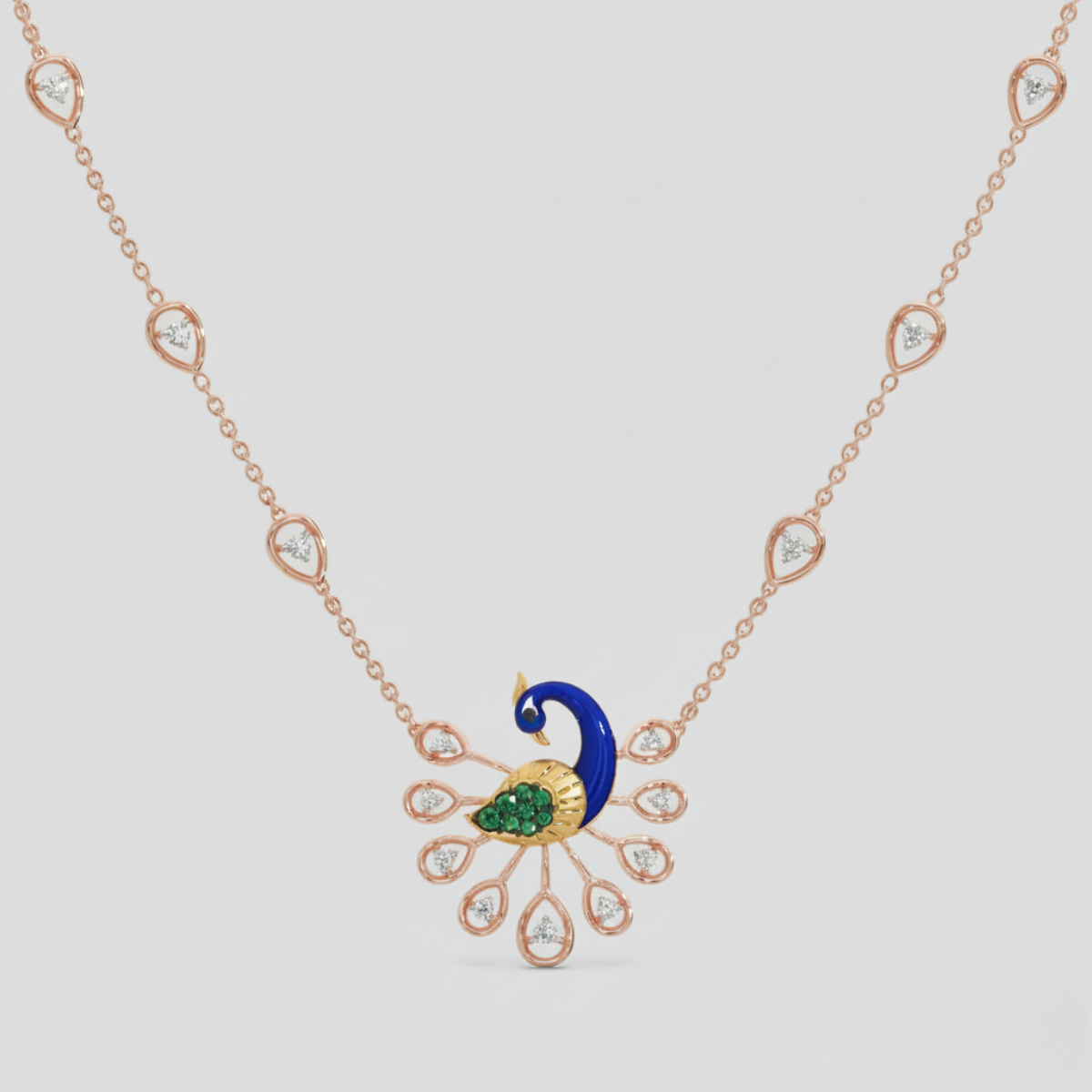 Peacock Diamond Necklace