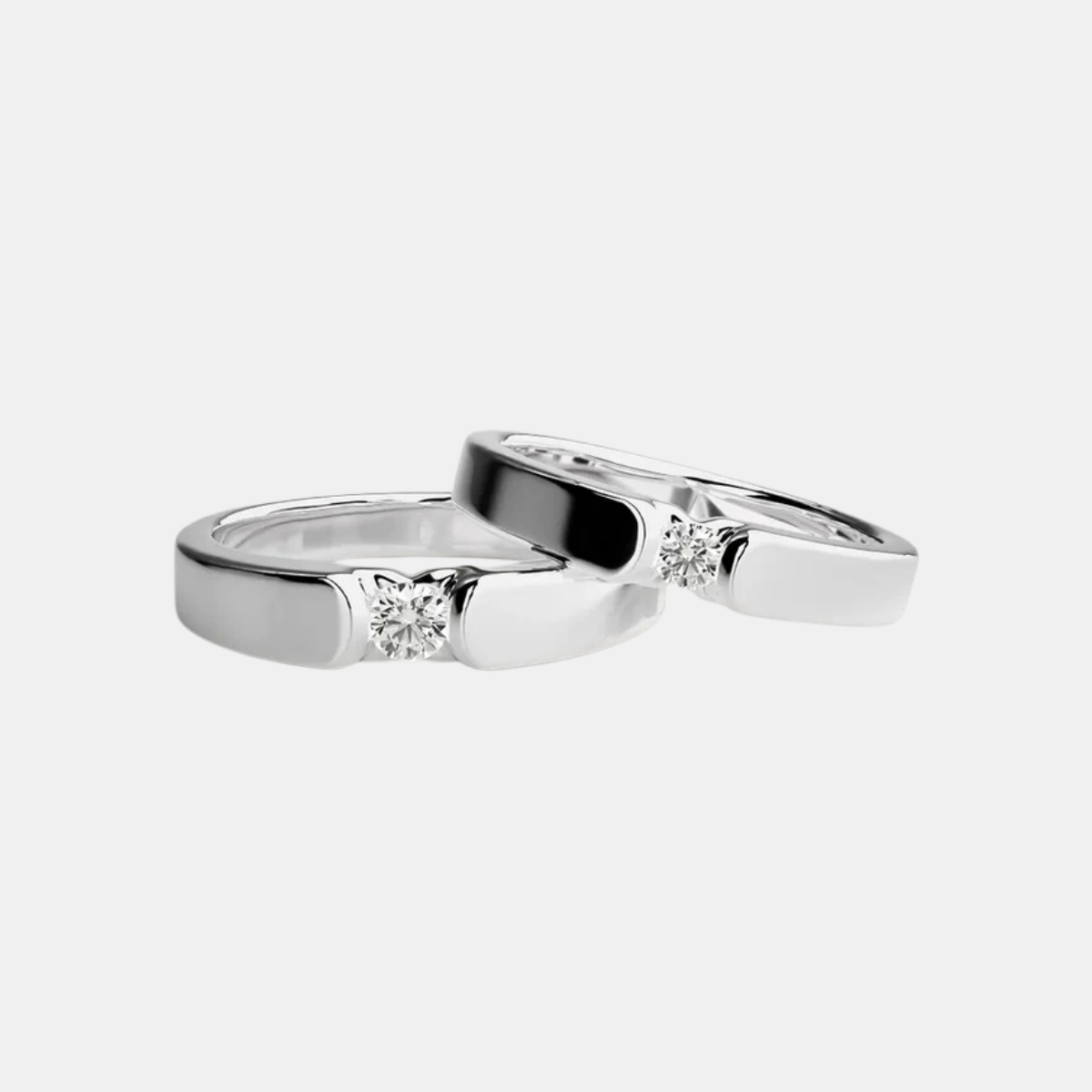 Couple lab grown diamond ring set