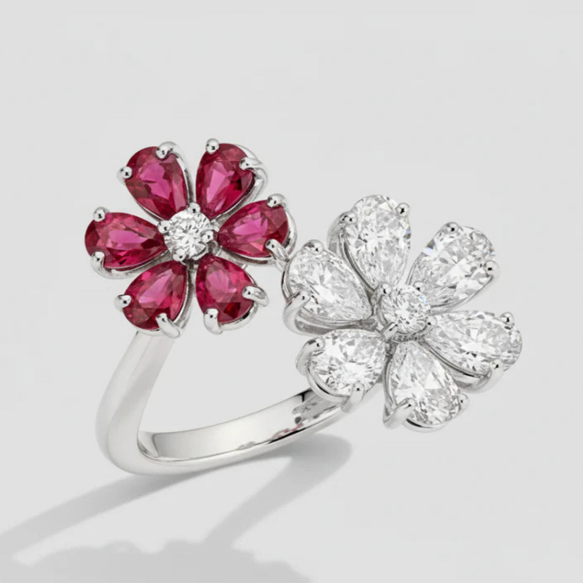 FORGET-ME-NOT RUBY AND DIAMOND TWIN RING