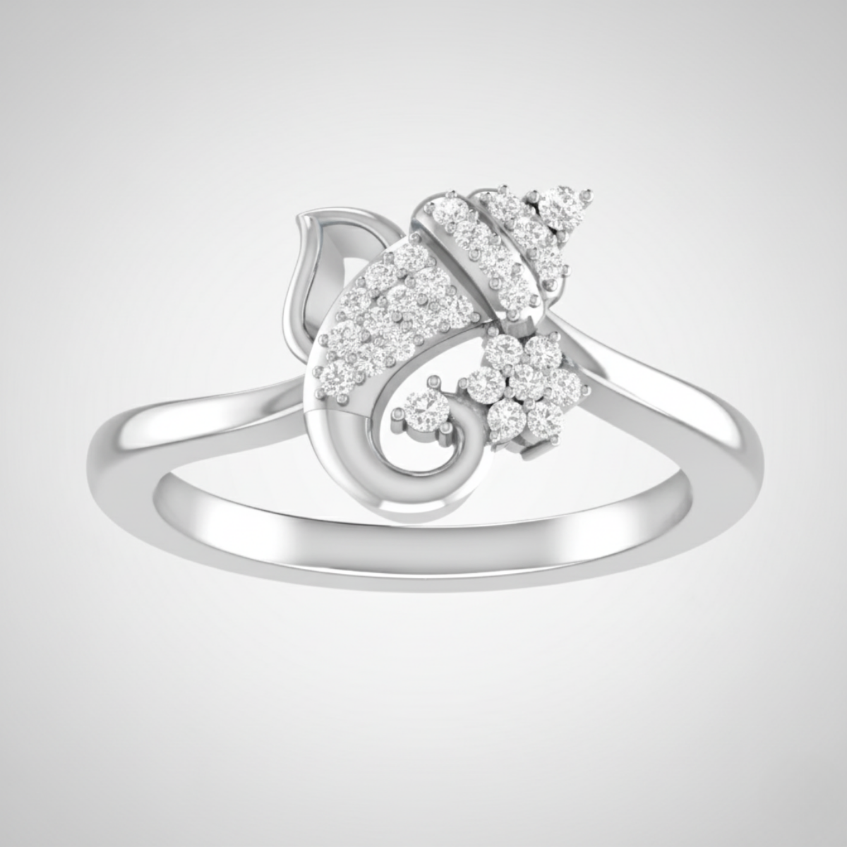 Real Diamond Ganesha Design Ring
