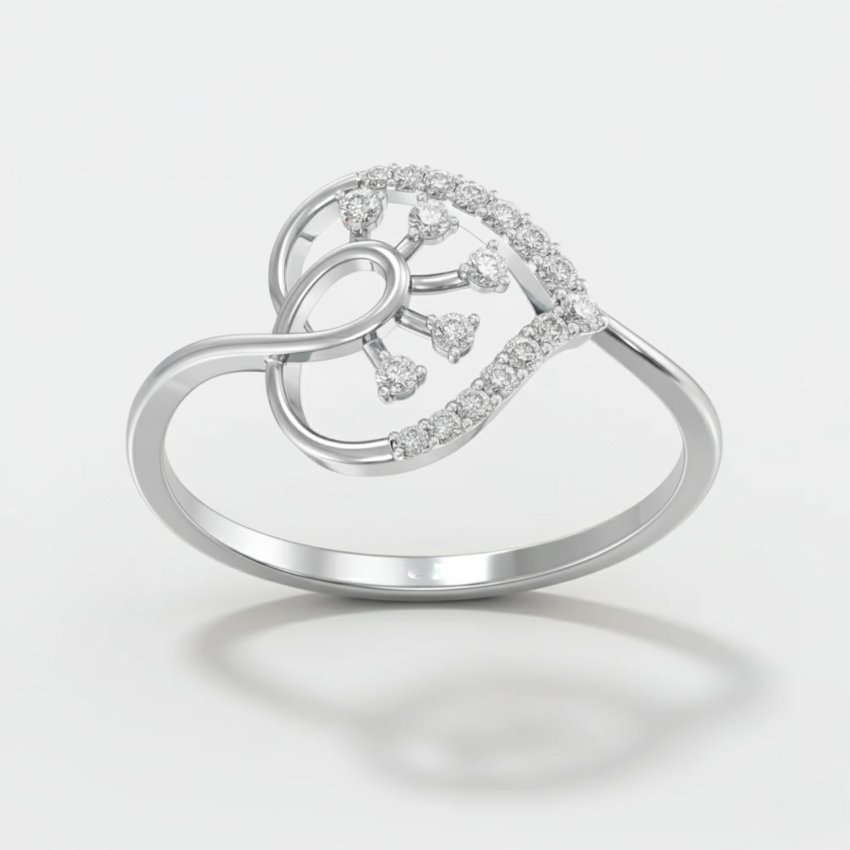 Filled Heart Lab Grow Diamond Ring