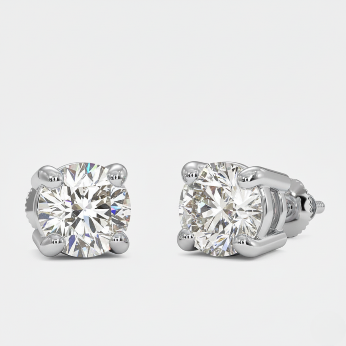 Round Elegant Studs 0.5Carat each E VVS