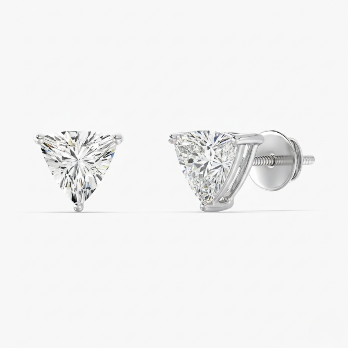 Dazzling Trillion-Cut Lab Grown Diamond Stud Earrings 0.5 CT
