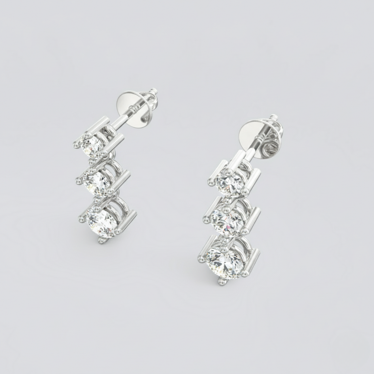 Heavenly Cascade: Exquisite Diamond Drop Earrings