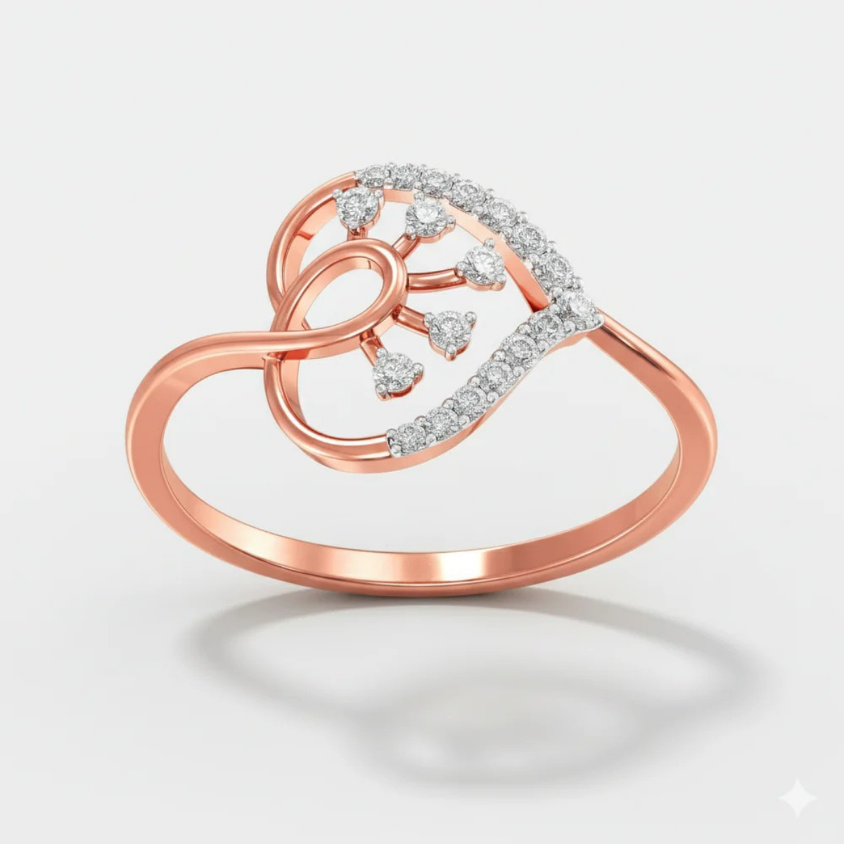 Filled Heart Lab Grow Diamond Ring