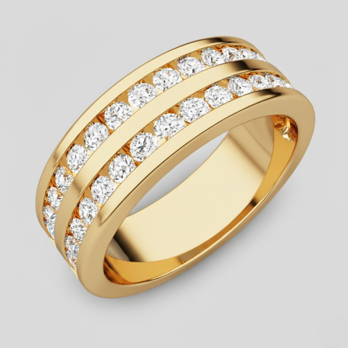 Round Diamond Men's Eternity Band