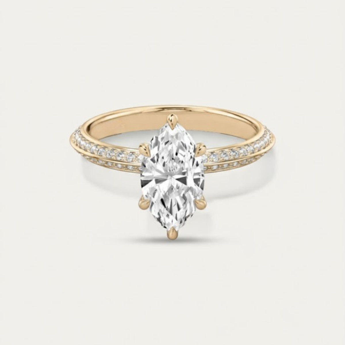 Amalia Marquise Solitaire Pave Ring