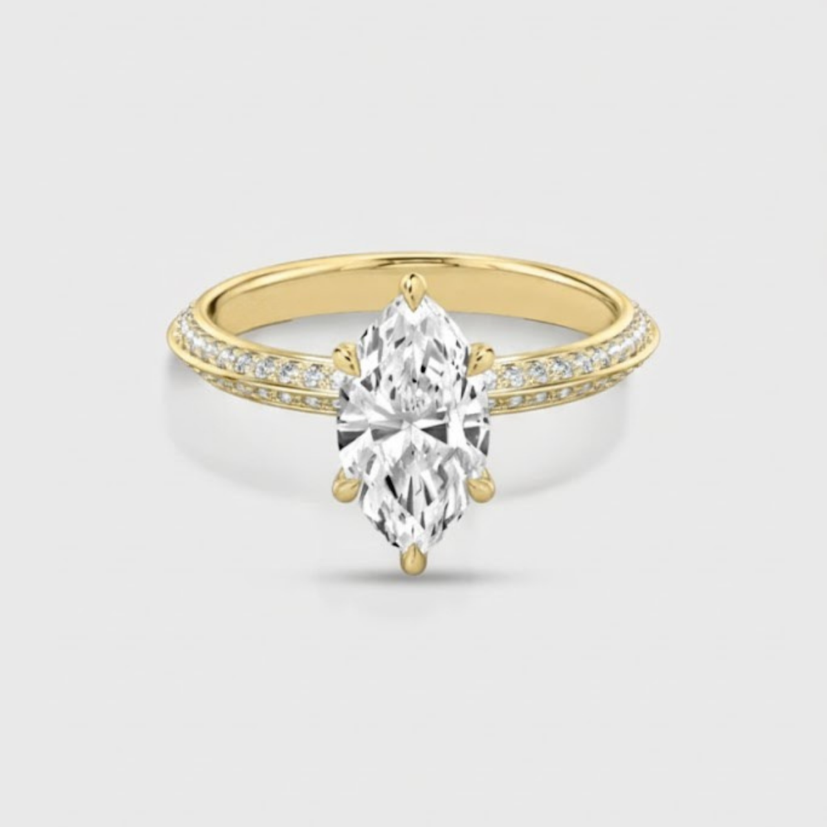 Amalia Marquise Solitaire Pave Ring