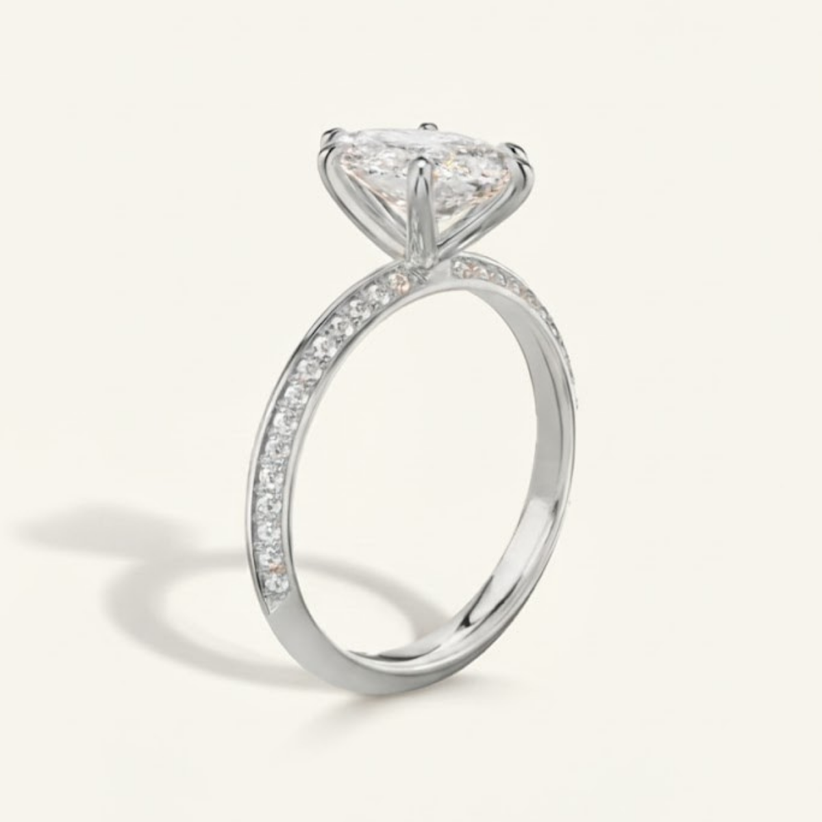 Amalia Marquise Solitaire Pave Ring