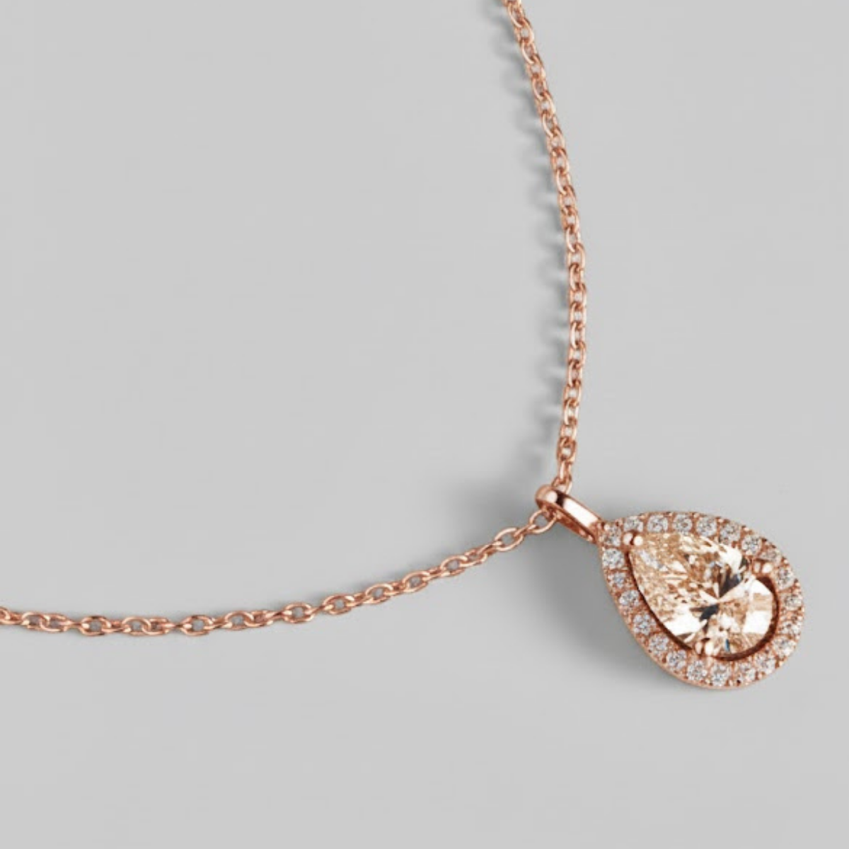 Coralina Halo Pear Solitaire Pendant