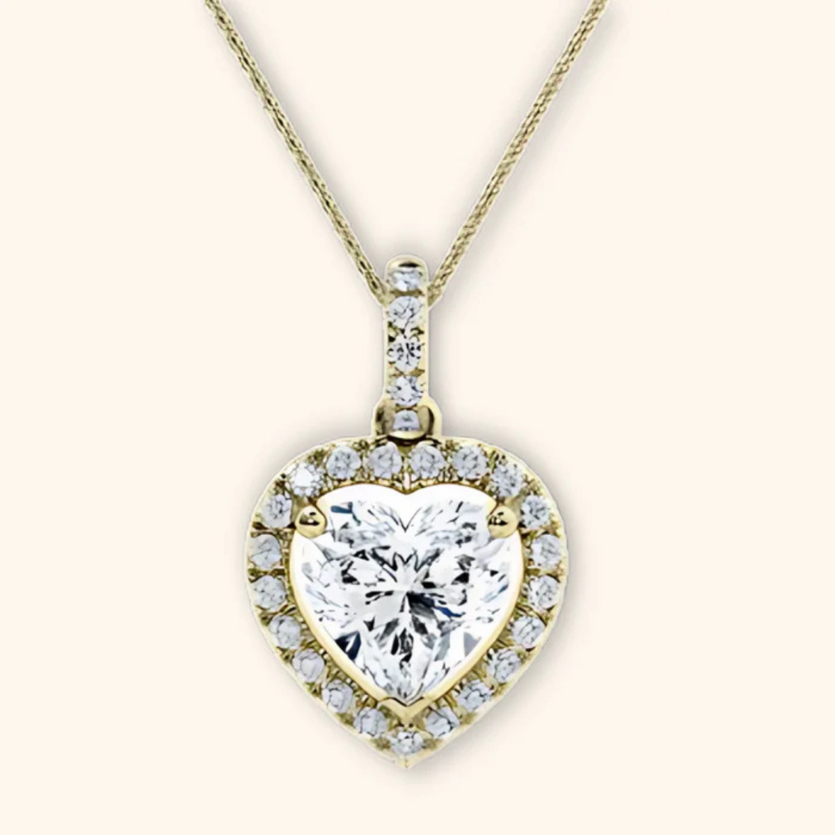 Aura Halo Heart Solitaire Pendant