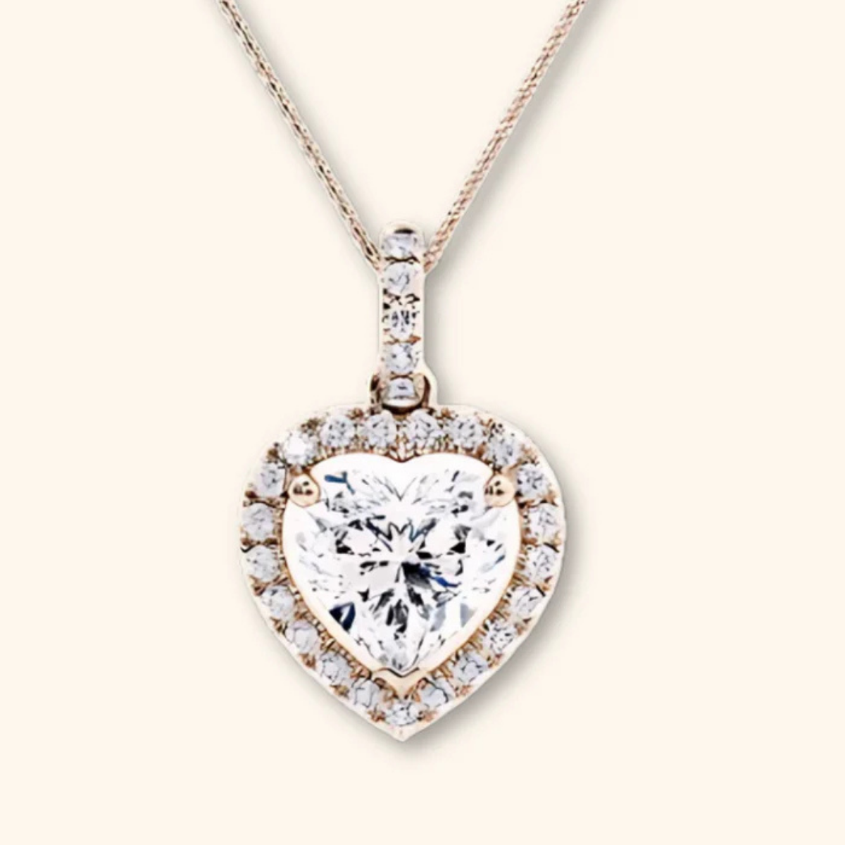 Aura Halo Heart Solitaire Pendant