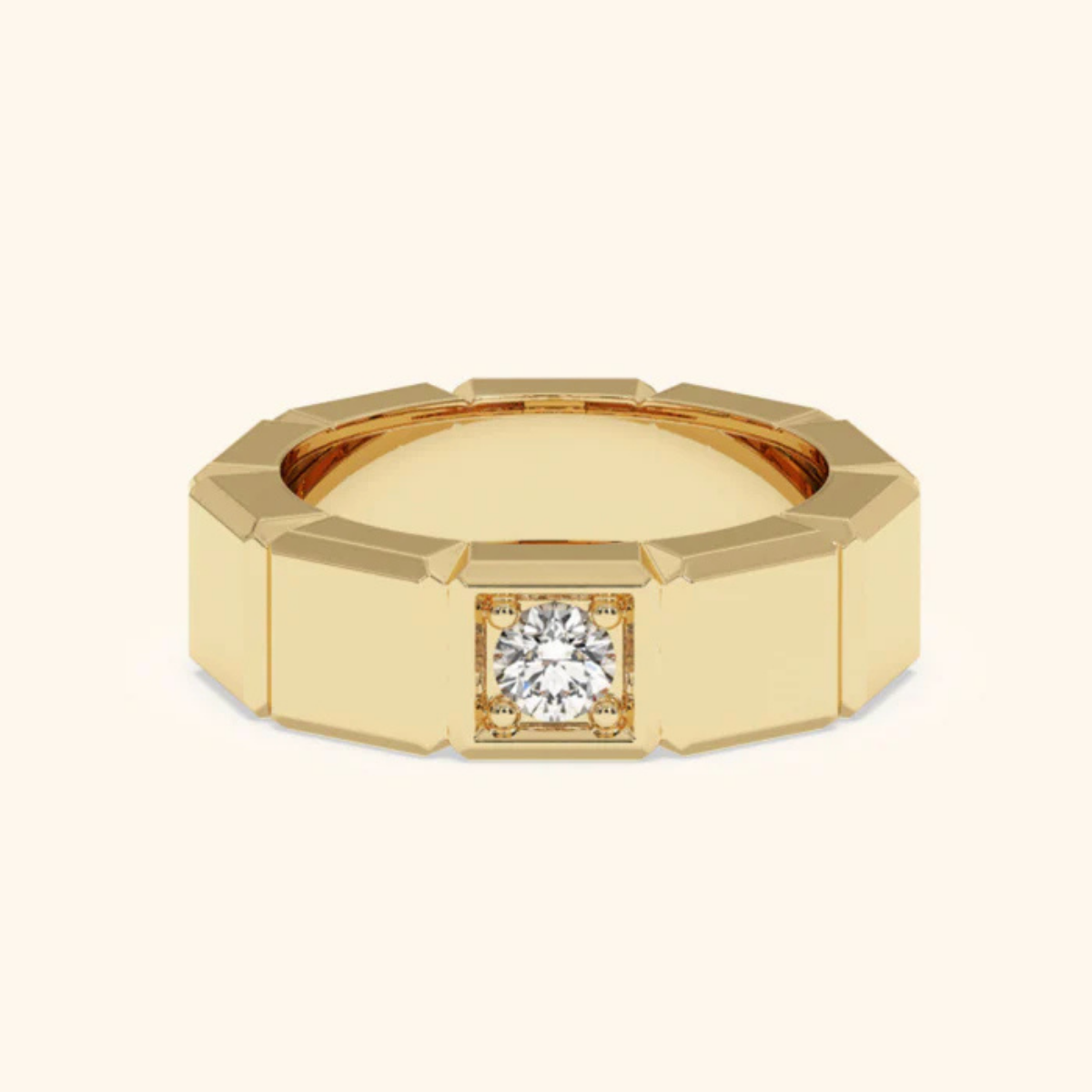 Honor Band with Round Solitaire