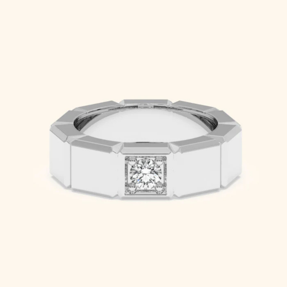 Honor Band with Round Solitaire