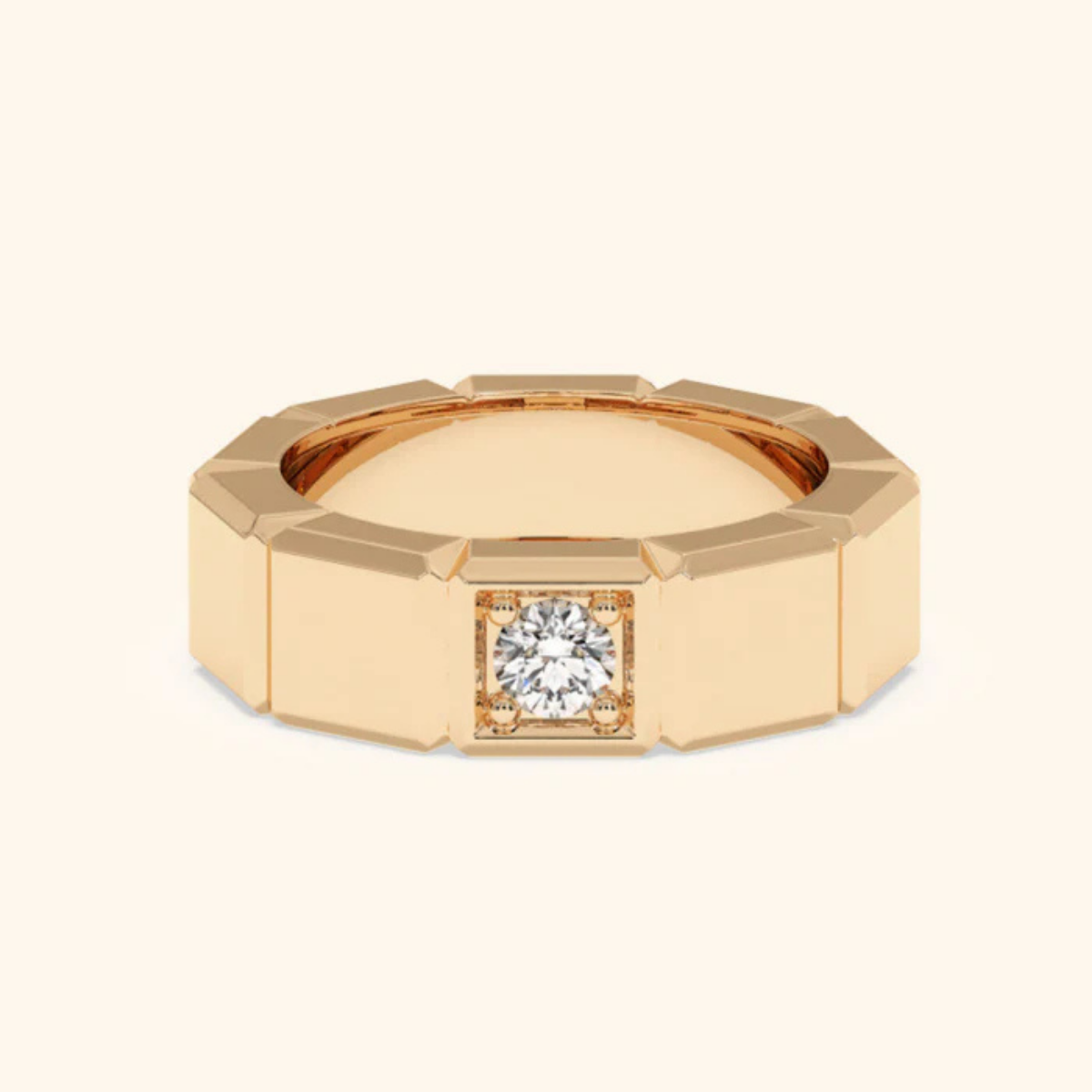 Honor Band with Round Solitaire