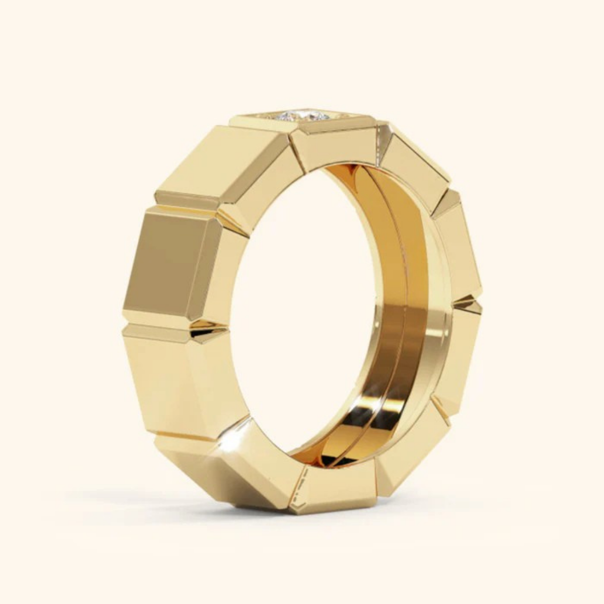 Honor Band with Round Solitaire