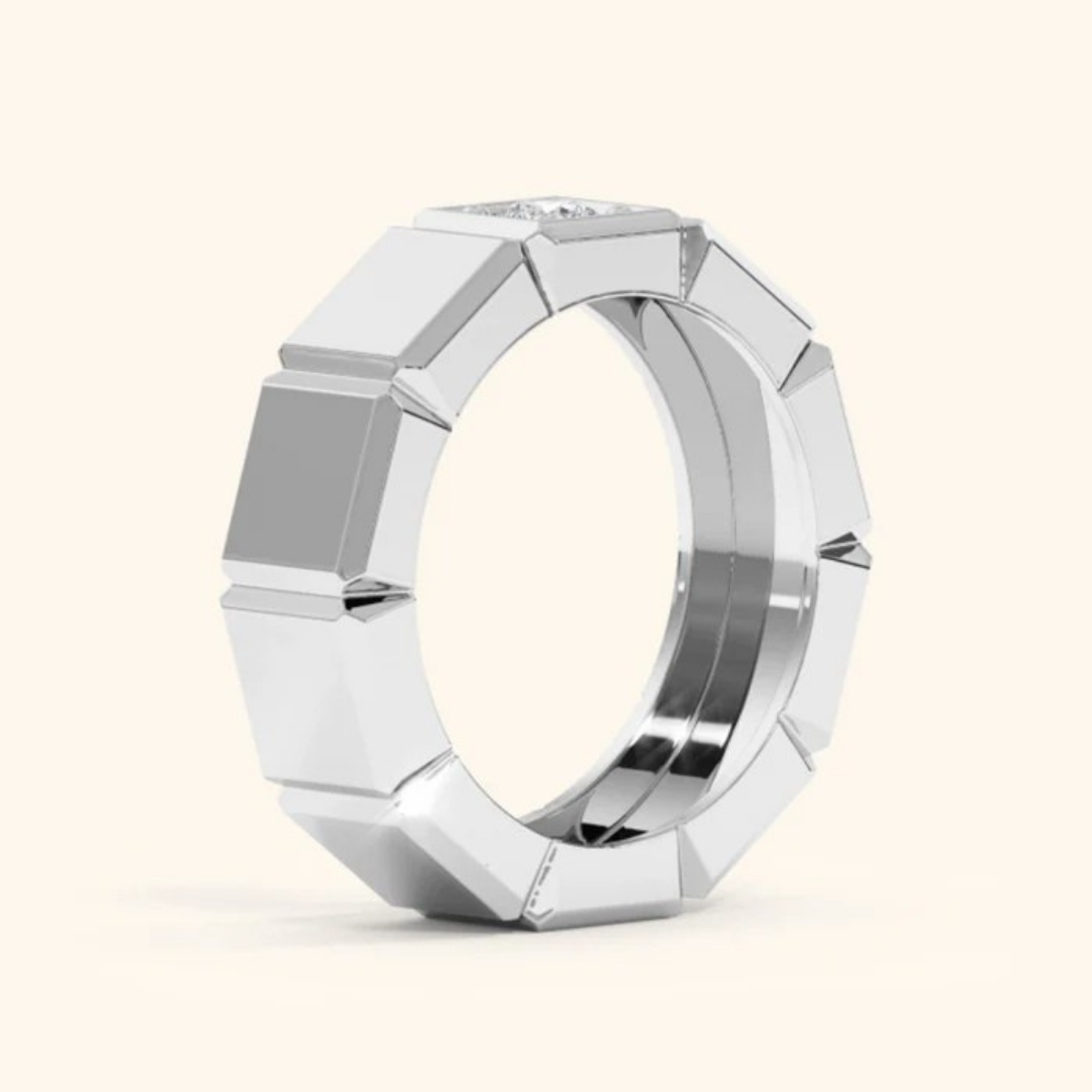 Honor Band with Round Solitaire