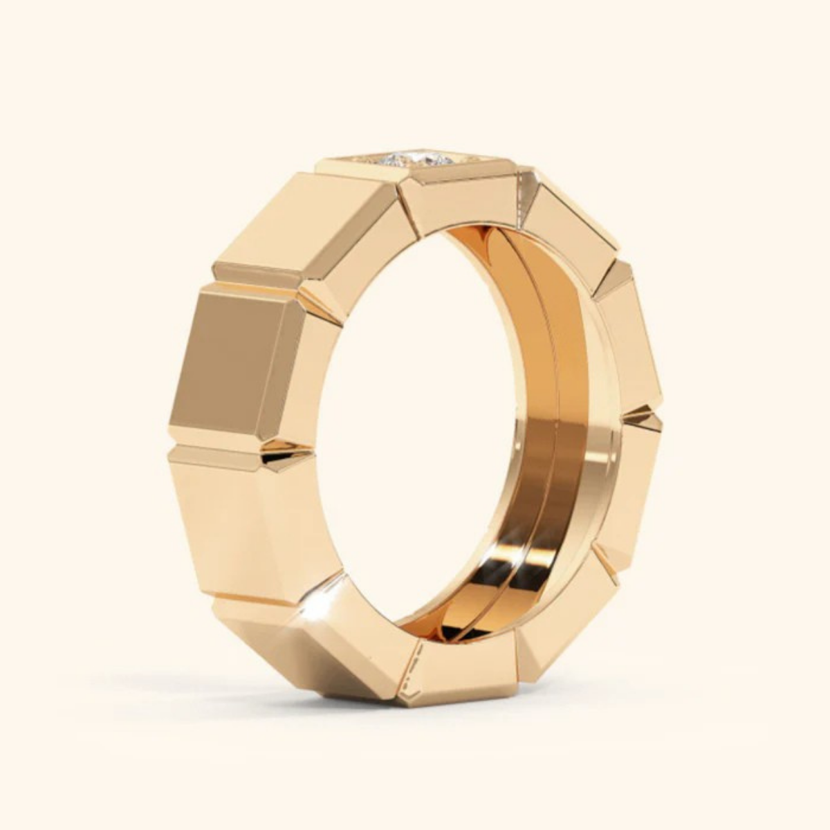 Honor Band with Round Solitaire