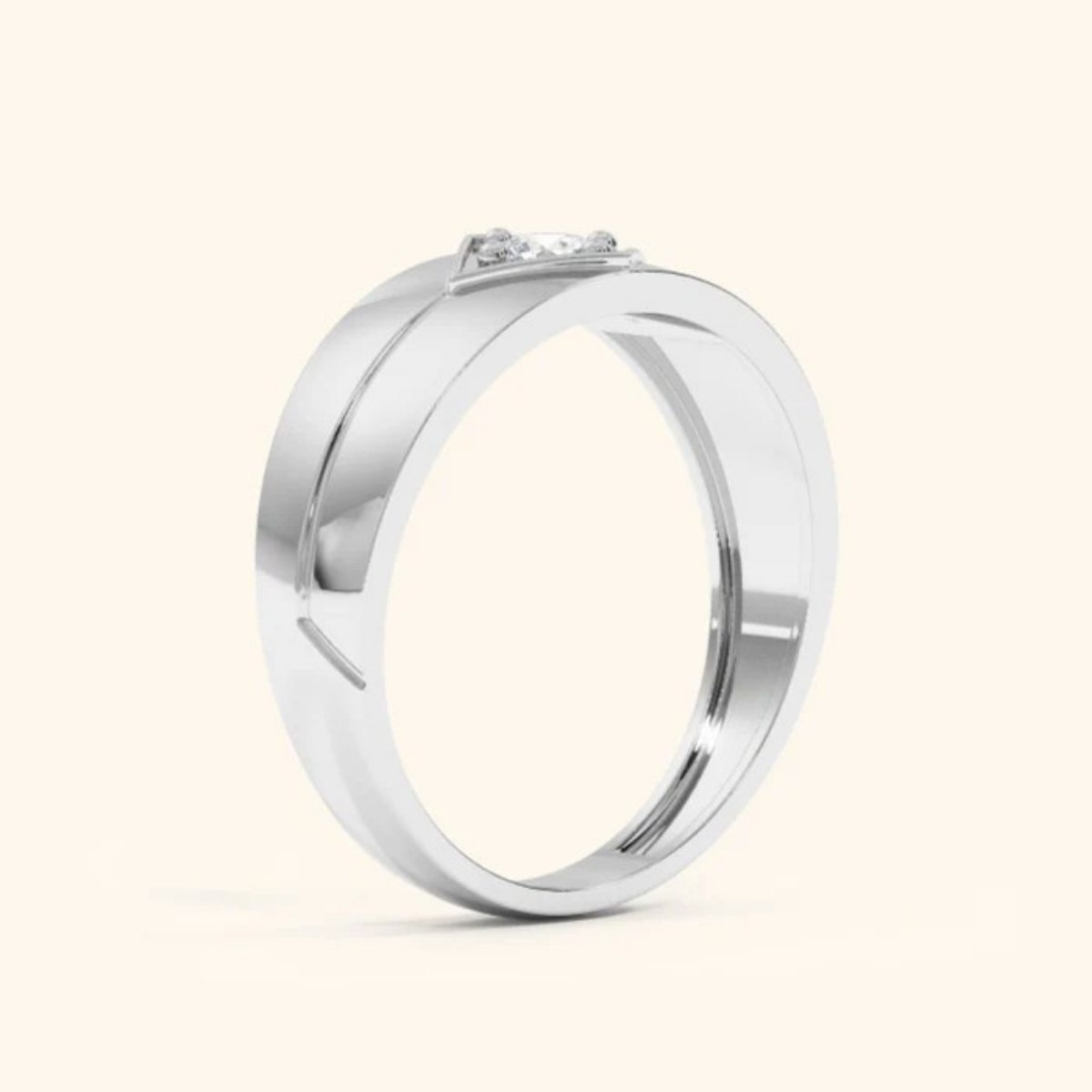 Icon Ring with a Round Brilliant Solitaire