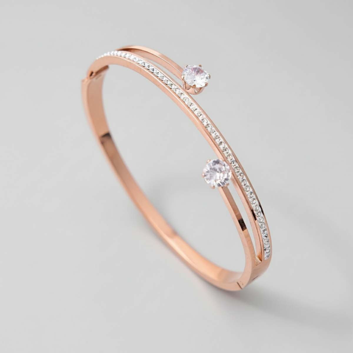 Dual Solitaire Diamond Bangle (0.5 Ct each)