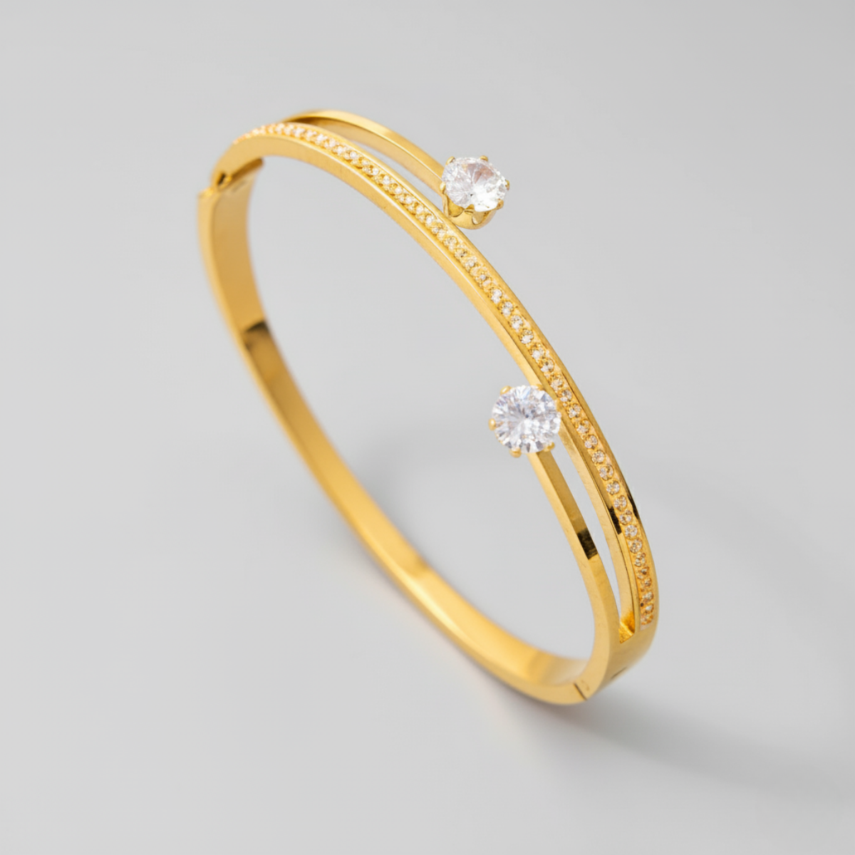 Dual Solitaire Diamond Bangle (0.5 Ct each)