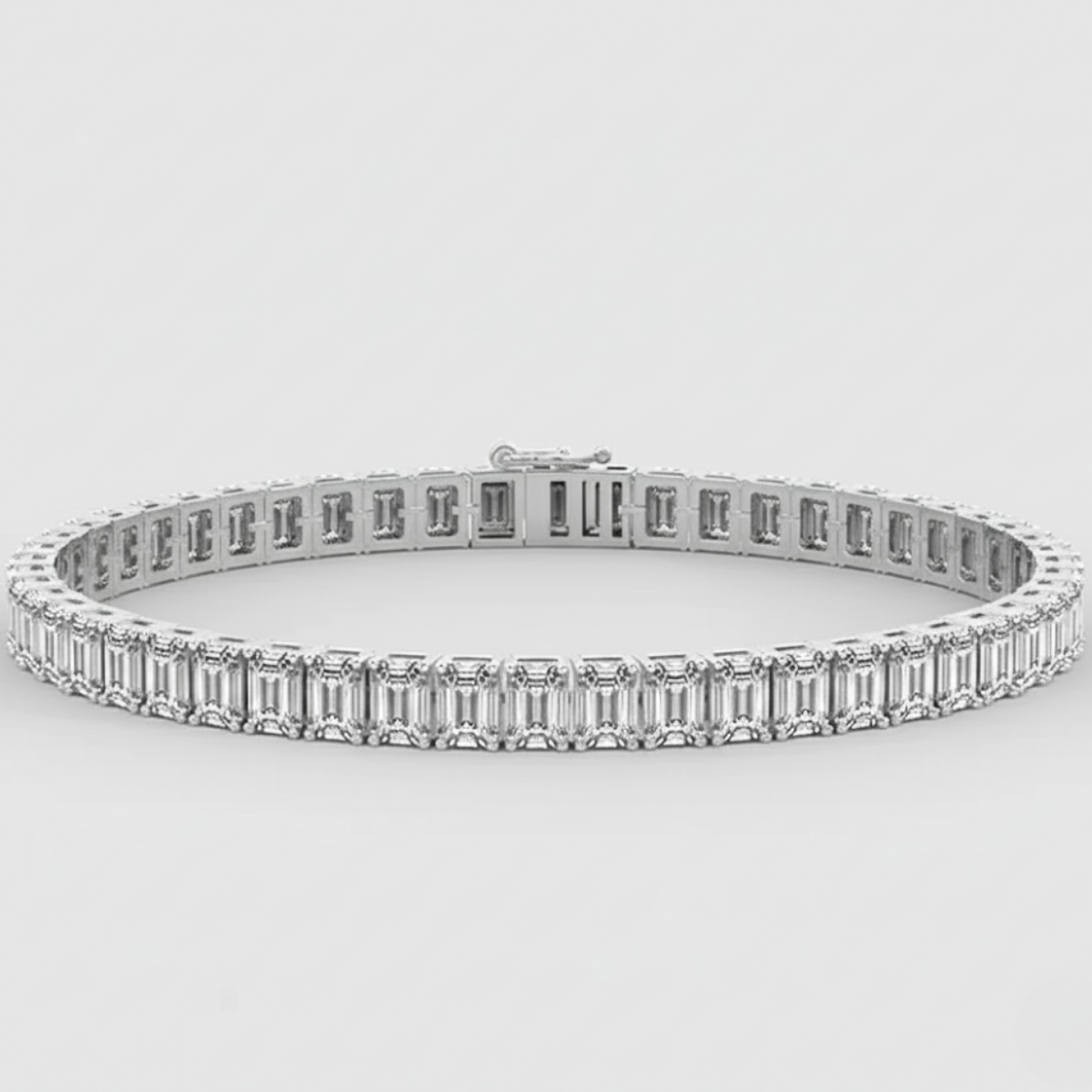 Emerald Brilliant Diamond Tennis Bracelet