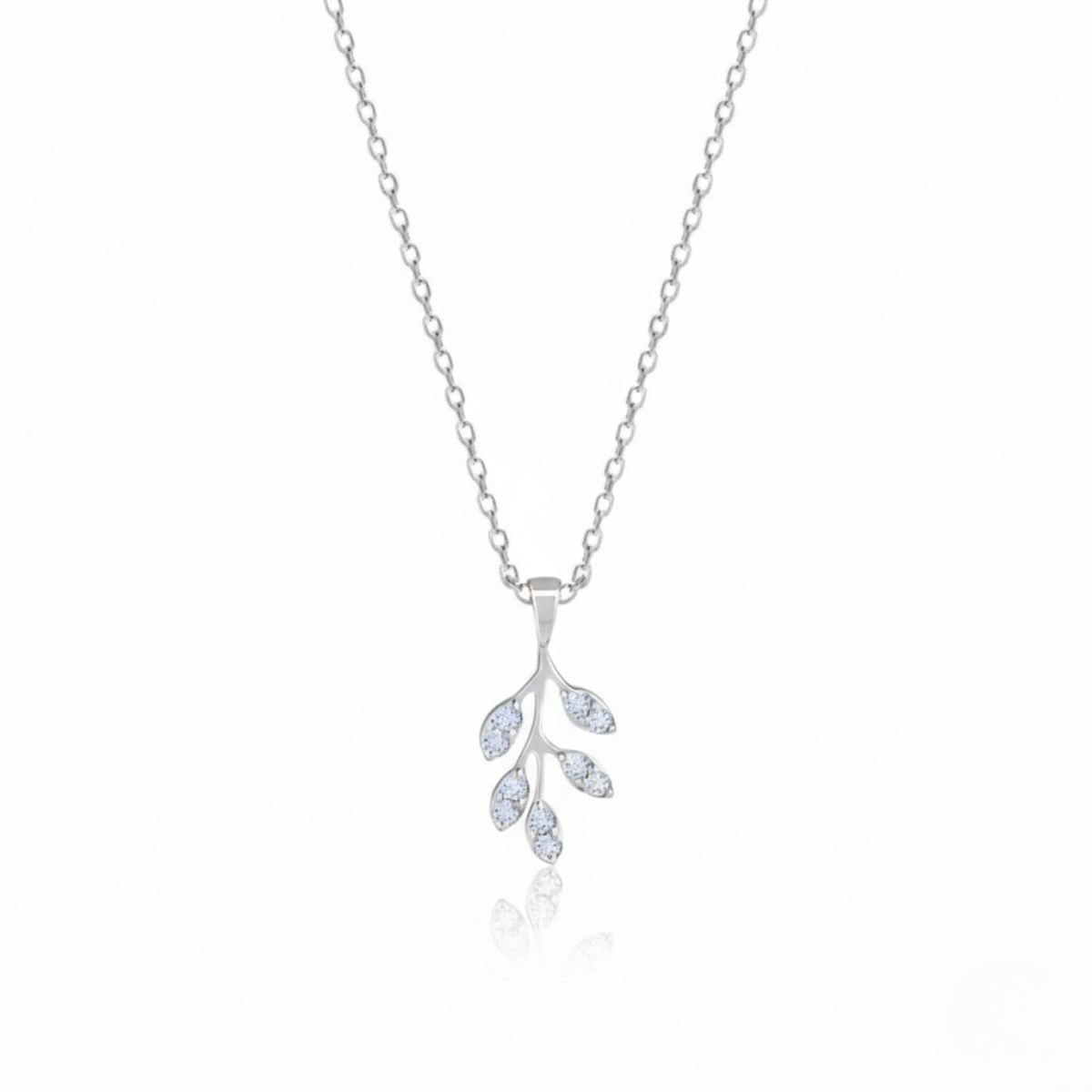 Gold Majestic Branches Diamond Pendant WIth Chain