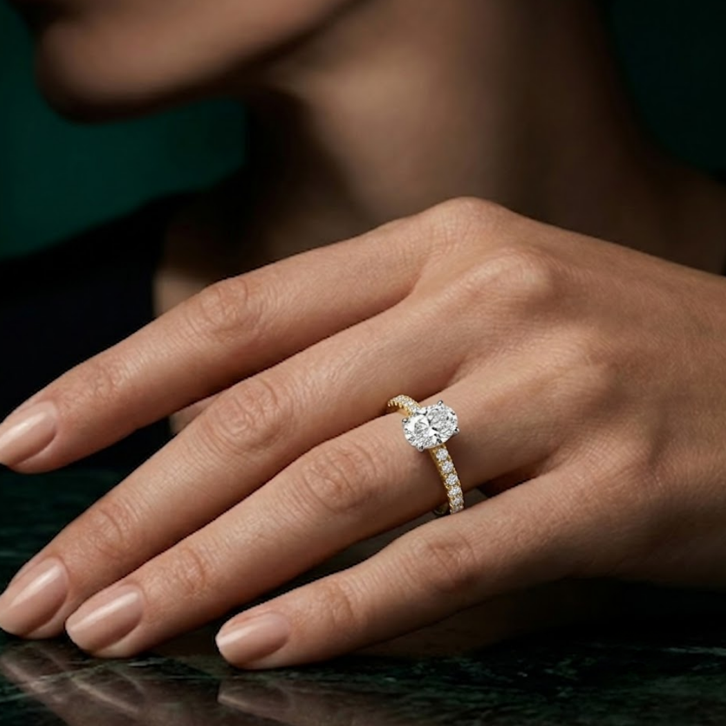 0.70 Ct Oval Solitaire Diamond Ring