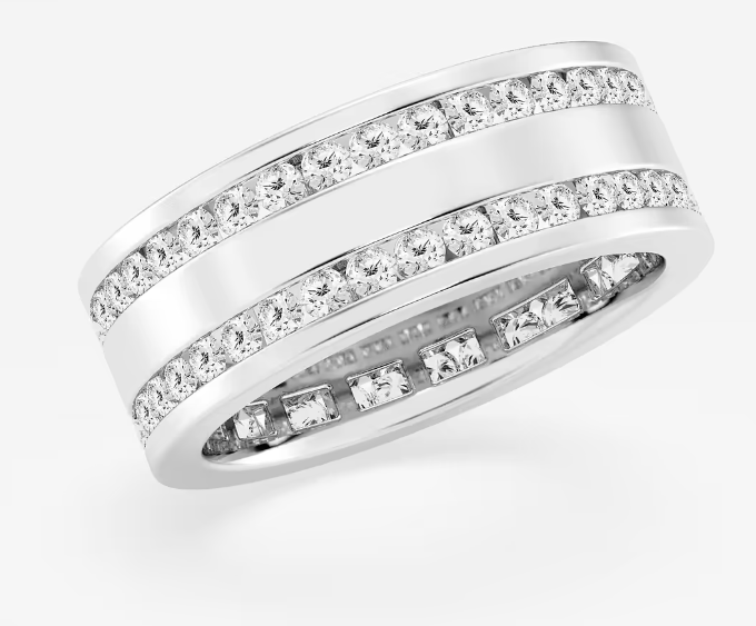 Round Diamond Men's Eternity Band