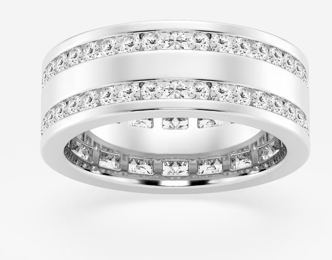 Round Diamond Men's Eternity Band