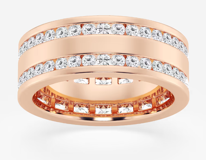 Round Diamond Men's Eternity Band