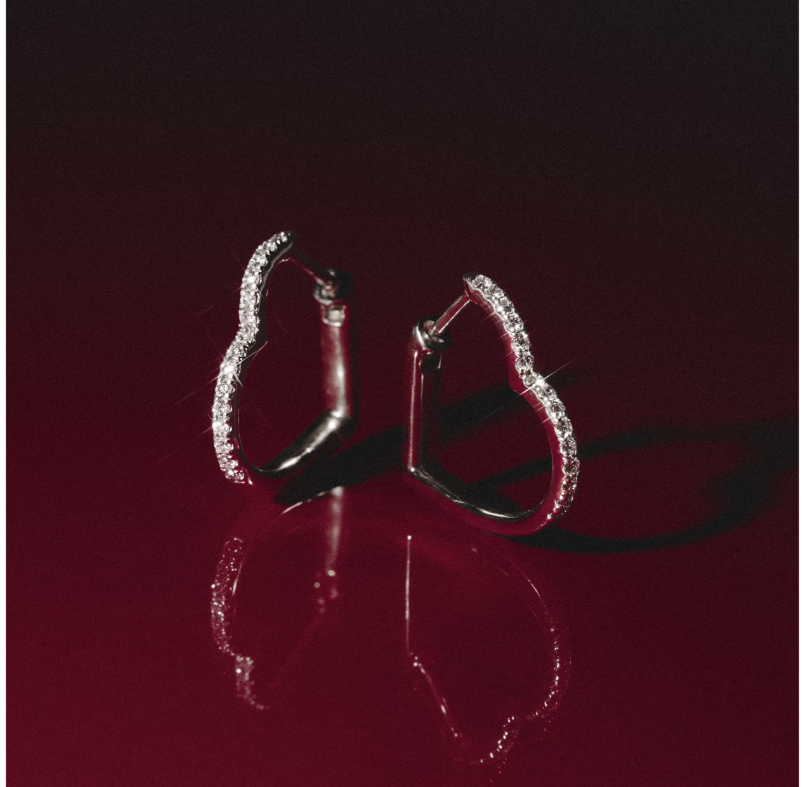 Heart Loop Diamond Earrings