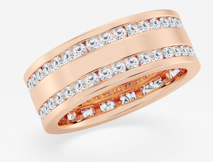 Round Diamond Men's Eternity Band