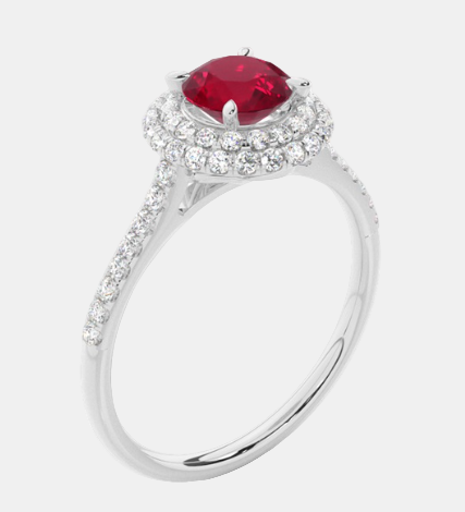 Ruby Halo Ring